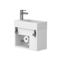 Тумба підвісна AURA біла матова з умивальником TONI 450