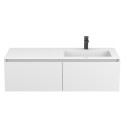Тумба підвісна BASE МДФ плівковий Білий 51414, глянцева з умивальником ERICA 1200 R