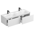 Тумба підвісна BASE МДФ фарбований Білий 0300n, soft-touch з умивальником JESSEL 1200 D