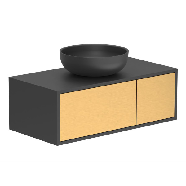 Тумба підвісна CLOUD 900 Пікасо золото з умивальником MOON