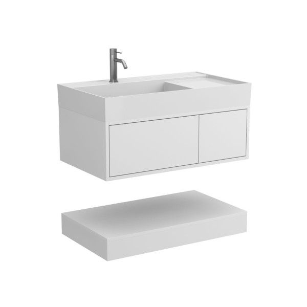 Тумба підвісна DUO Біла з умивальником SOUL 900