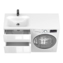 Тумба підвісна LUMO Біла глянцева з умивальником JESSEL 1200 L