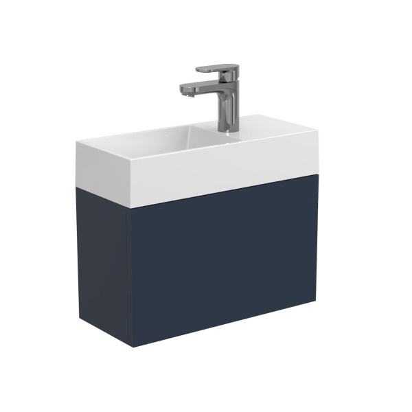 Тумба підвісна MINIMA синя з умивальником COPPER 500