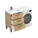 Тумба підлогова TESSA Дуб Гамільтон з умивальником NEW YORK 1200 L