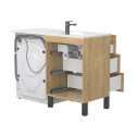 Тумба підлогова TESSA Дуб Гамільтон з умивальником NEW YORK 1200 L