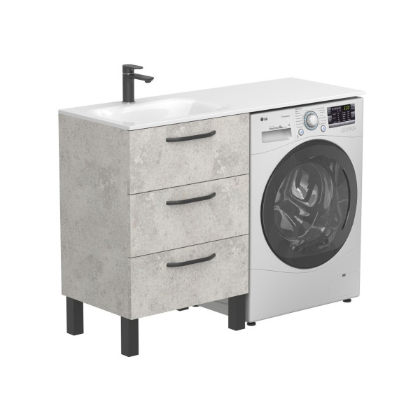 Тумба підлогова TESSA Камінь сірий з умивальником JESSEL 1200 L