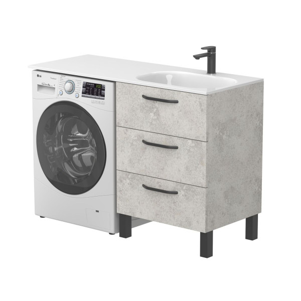 Тумба підлогова TESSA Камінь сірий з умивальником LAKE 1250 R