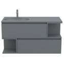 Тумба підвісна URBAN Сіра soft-touch з умивальником NEW YORK 1200 L