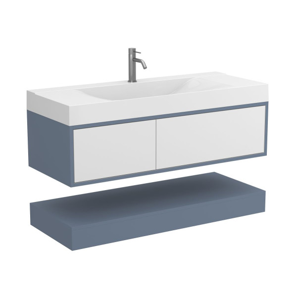 Тумба підвісна DUO Сірий з умивальником FLY 1200