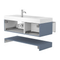 Тумба підвісна DUO Сірий з умивальником FLY 1200
