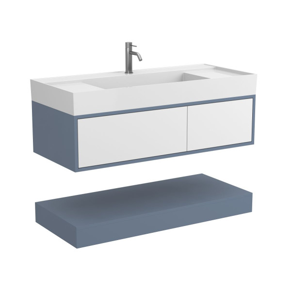 Тумба підвісна DUO Сірий з умивальником SOUL 1200