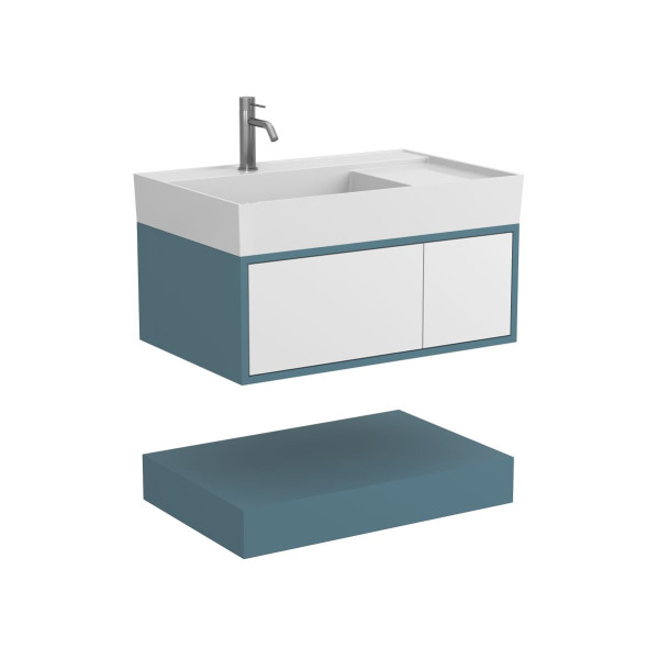 Тумба підвісна DUO Камінь зелений з умивальником SOUL 800