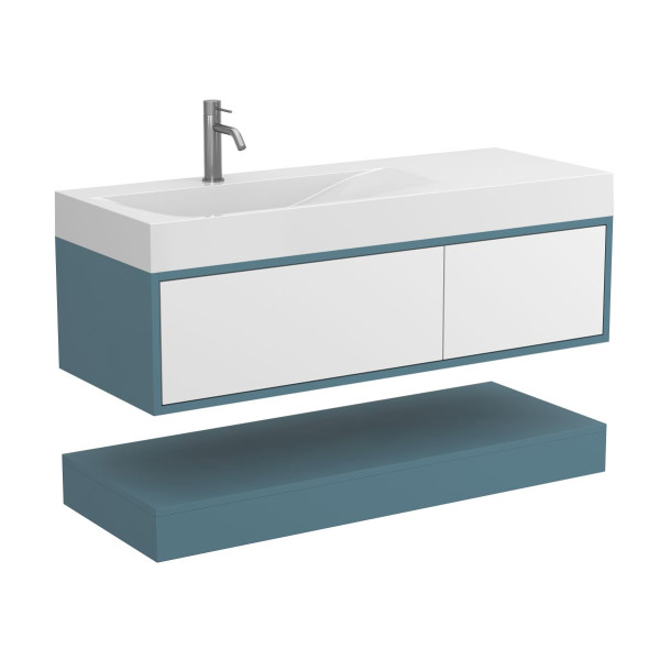 Тумба підвісна DUO Камінь зелений з умивальником VIOLA 1200 L