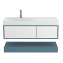 Тумба підвісна DUO Камінь зелений з умивальником VIOLA 1200 L