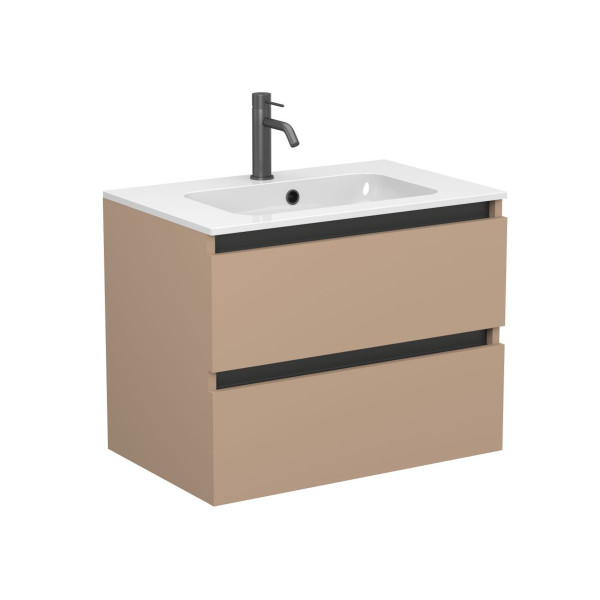 Тумба підвісна NATURA капучіно, з умивальником DELLA 700