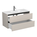 Тумба підвісна NATURA кашемір, ДСП з умивальником JESSEL 1000