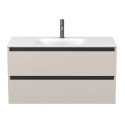 Тумба підвісна NATURA кашемір, ДСП з умивальником JESSEL 1000
