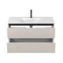 Тумба підвісна NATURA кашемір, ДСП з умивальником JESSEL 1000