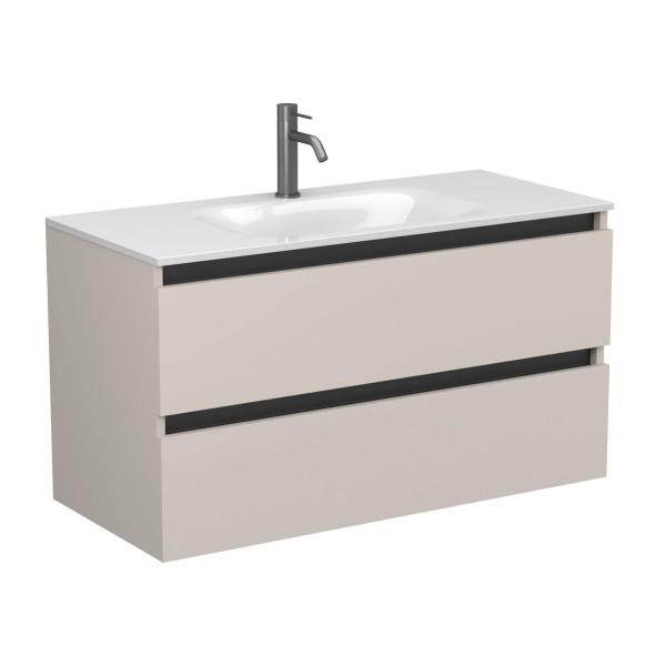 Тумба підвісна NATURA кашемір, ДСП з умивальником JESSEL 1000