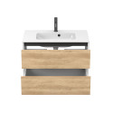Тумба підвісна NATURA Дуб Небраска з умивальником DELLA 800