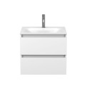 Тумба підвісна NATURA біла матова з умивальником JESSEL 600