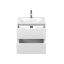 Тумба підвісна NATURA біла матова з умивальником JESSEL 600