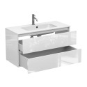 Тумба підвісна NATURA біла глянцева з умивальником DELLA 1000