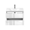 Тумба підвісна NATURA біла глянцева з умивальником JESSEL 800