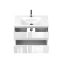 Тумба підвісна NATURA біла глянцева з умивальником JESSEL 800