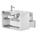 Тумба підвісна NATURA біла глянцева з умивальником JESSEL 800