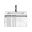 Тумба підвісна UNO біла глянцева з умивальником ERICA 600
