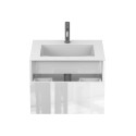 Тумба підвісна UNO біла глянцева з умивальником ERICA 600