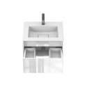 Тумба підвісна UNO біла глянцева з умивальником ERICA 600