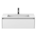 Тумба підвісна UNO біла матова з умивальником ERICA 900