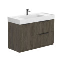 Тумба підлогова ALBA Толедо темне дерево з умивальником SOUL 1200