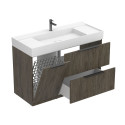 Тумба підлогова ALBA Толедо темне дерево з умивальником SOUL 1200