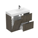 Тумба підлогова ALBA Толедо темне дерево з умивальником VIOLA 1000 R
