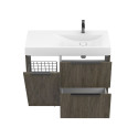 Тумба підлогова ALBA Толедо темне дерево з умивальником VIOLA 1000 R