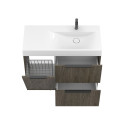 Тумба підлогова ALBA Толедо темне дерево з умивальником VIOLA 1000 R