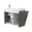 Тумба підлогова ALBA Толедо темне дерево з умивальником VIOLA 1000 R