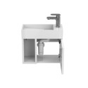 Тумба підвісна AURA біла глянцева з умивальником TONI 450