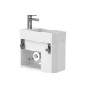 Тумба підвісна AURA біла глянцева з умивальником TONI 450