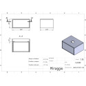 Тумба підвісна CLOUD 600 МДФ фарбований Білий 0300n, soft-touch з умивальником BERGAMO