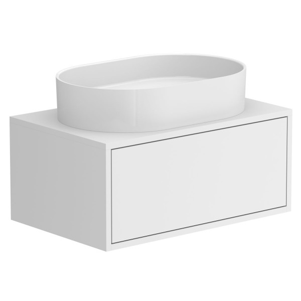 Тумба підвісна CLOUD 700 Біла матова з умивальником KIRA