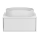 Тумба підвісна CLOUD 700 Біла матова з умивальником KIRA