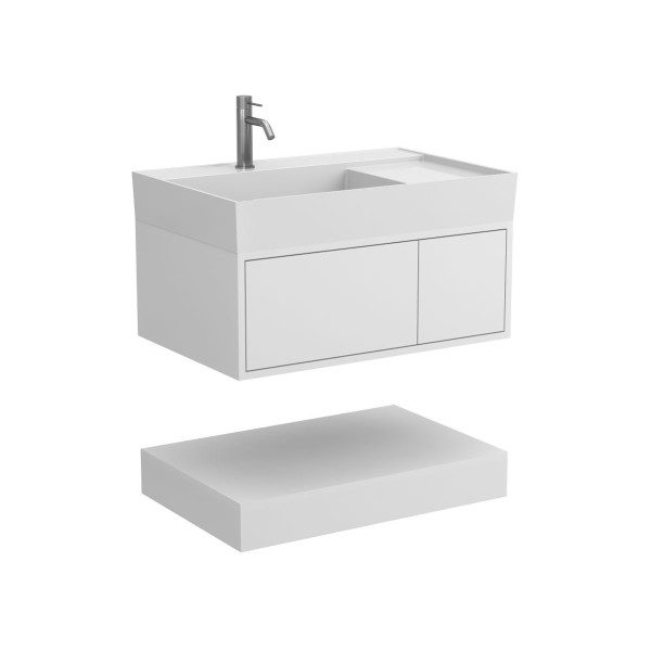 Тумба підвісна DUO Біла з умивальником SOUL 800