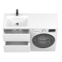 Тумба підвісна LUMO Біла матова з умивальником JESSEL 1200 L