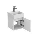 Тумба підвісна MINIMA біла матова з умивальником TONI 300