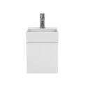 Тумба підвісна MINIMA біла матова з умивальником TONI 300