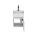 Тумба підвісна MINIMA біла матова з умивальником TONI 300